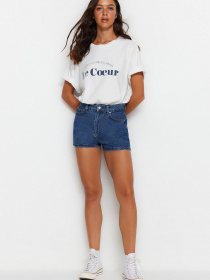 Джинсові шорти Trendyol модель TWOSS23SR00312/Mavi Фото