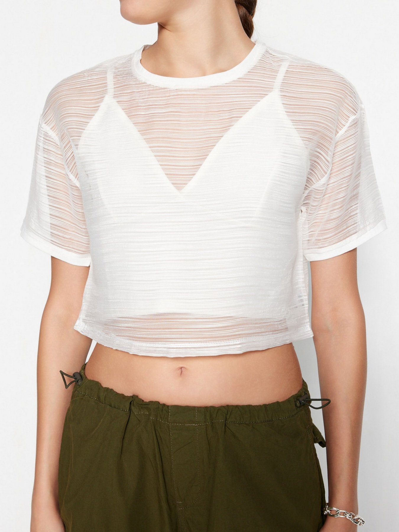 Футболка Trendyol модель TWOSS23TS00015/Beyaz Фото