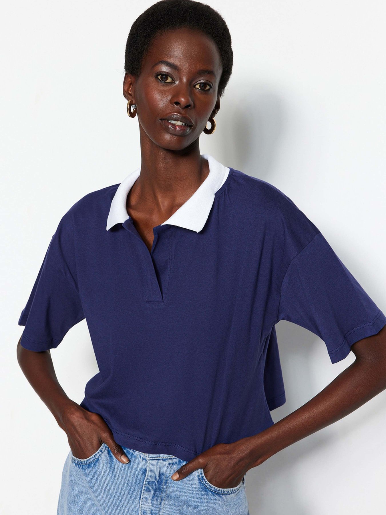 Футболка Trendyol модель TWOSS23TS00024/Lacivert Фото