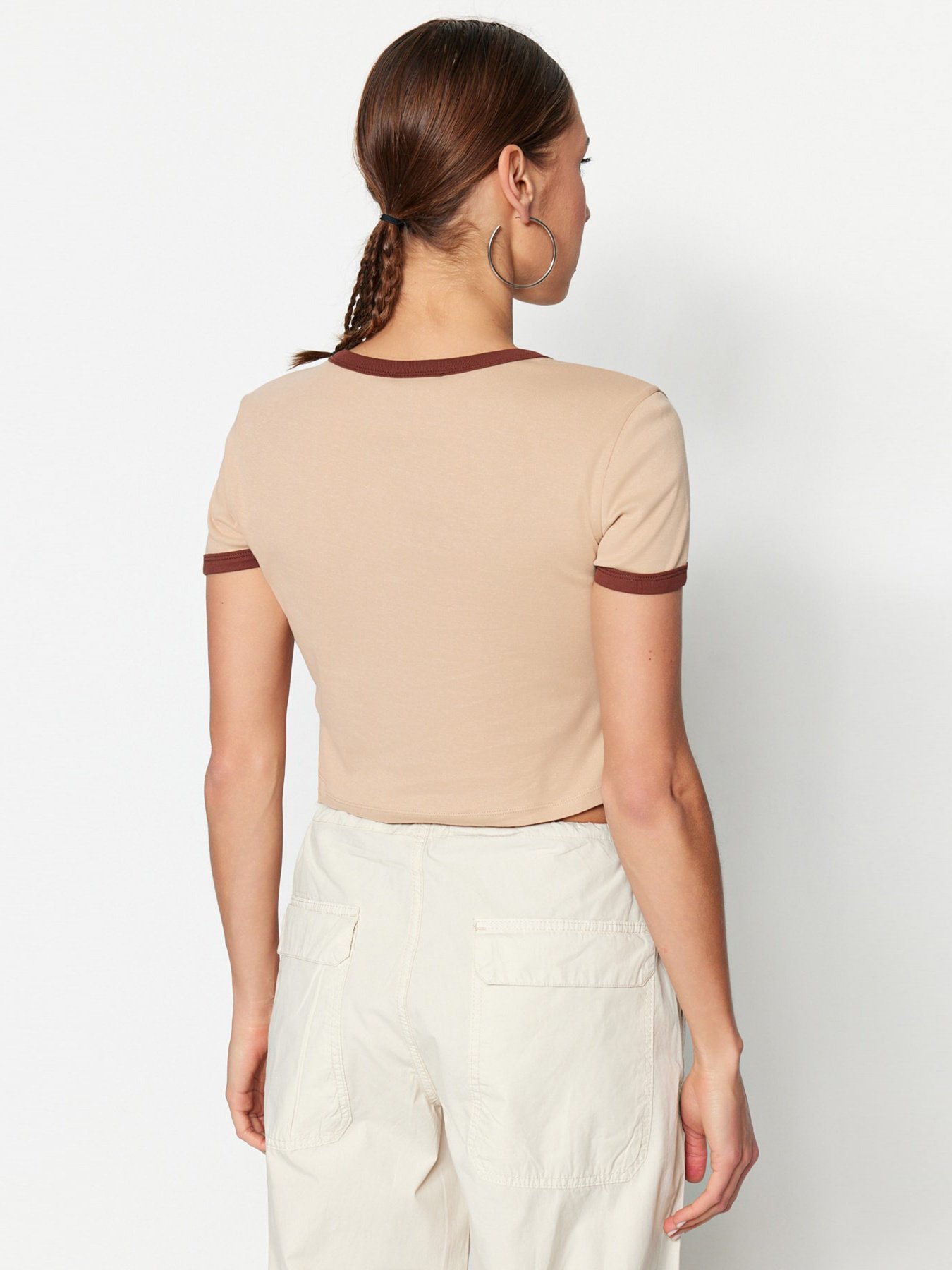 Футболка Trendyol модель TWOSS23TS00100/Bej Фото