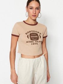 Футболка Trendyol модель TWOSS23TS00100/Bej Фото