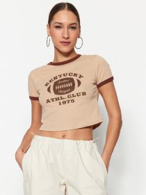 Футболка Trendyol модель TWOSS23TS00100/Bej Фото