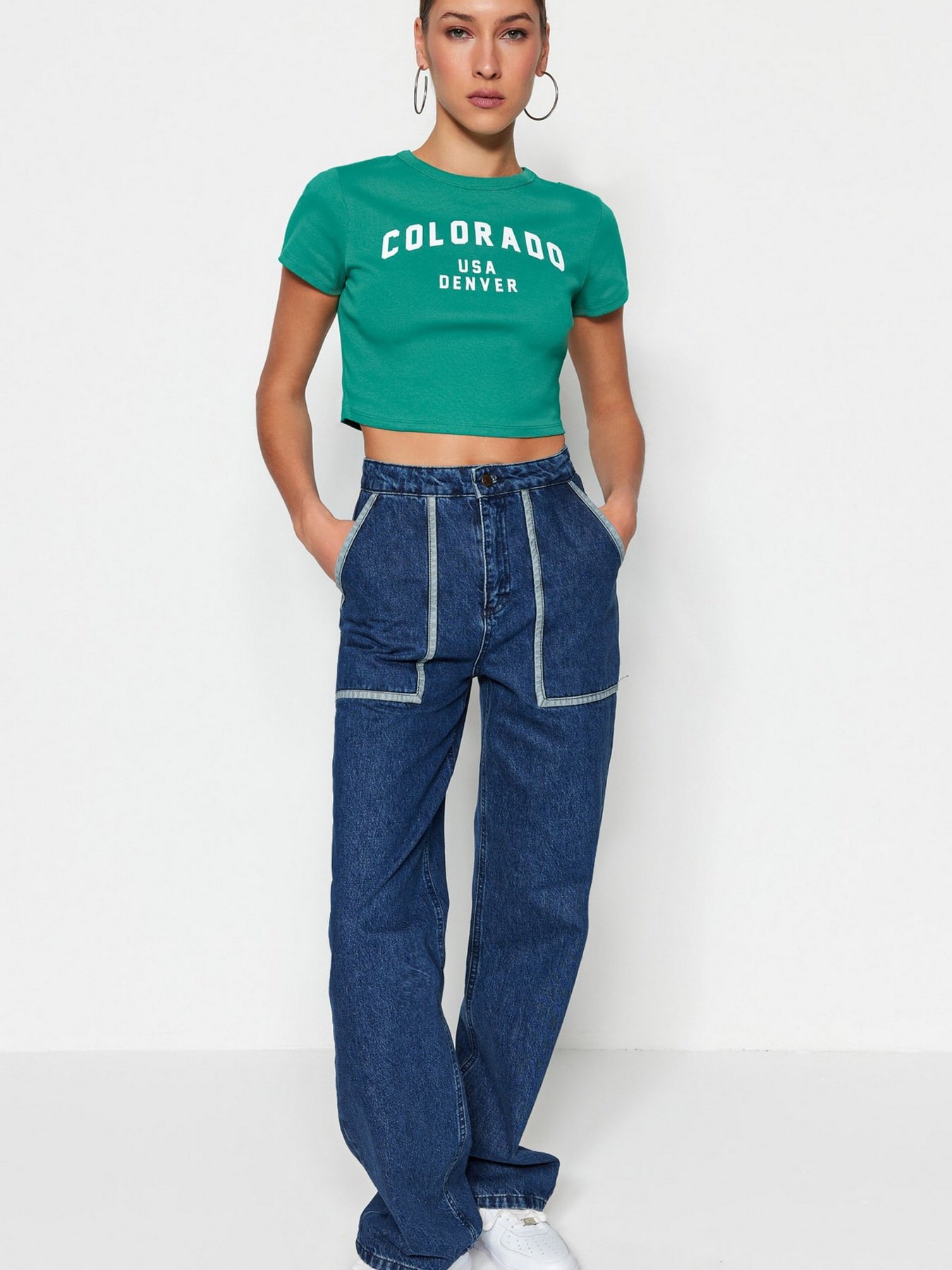 Футболка Trendyol модель TWOSS23TS00101/Yesil Фото