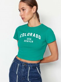 Футболка Trendyol модель TWOSS23TS00101/Yesil Фото