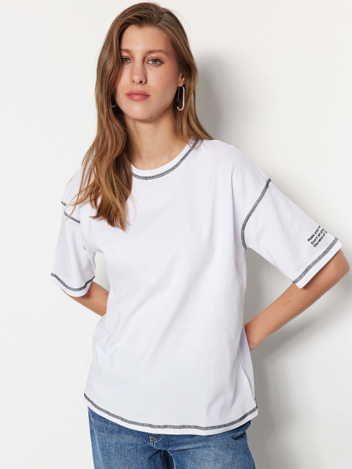Футболка Trendyol модель TWOSS23TS00105/Beyaz Фото