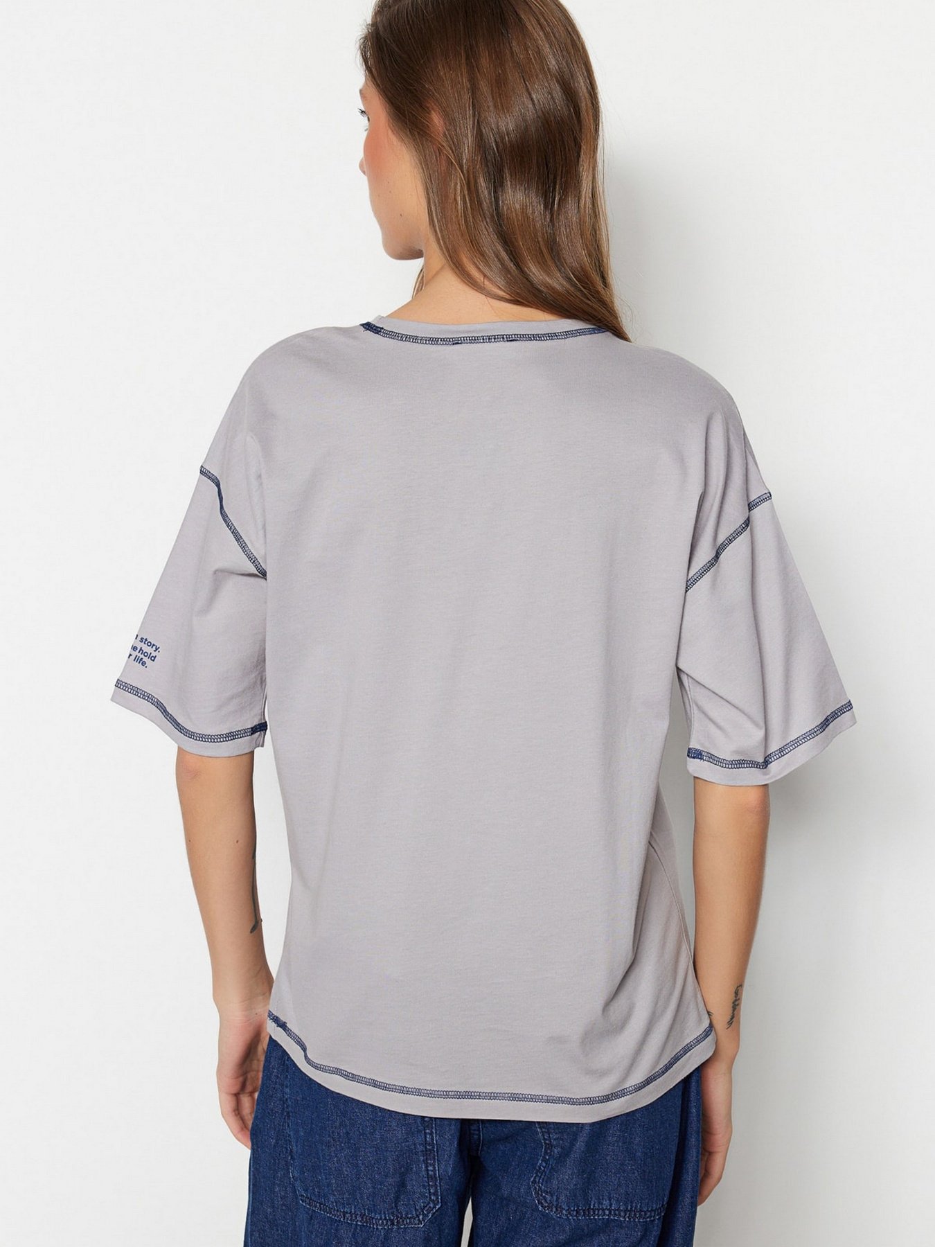 Футболка Trendyol модель TWOSS23TS00105/Gri Фото