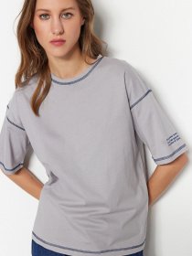 Футболка Trendyol модель TWOSS23TS00105/Gri Фото