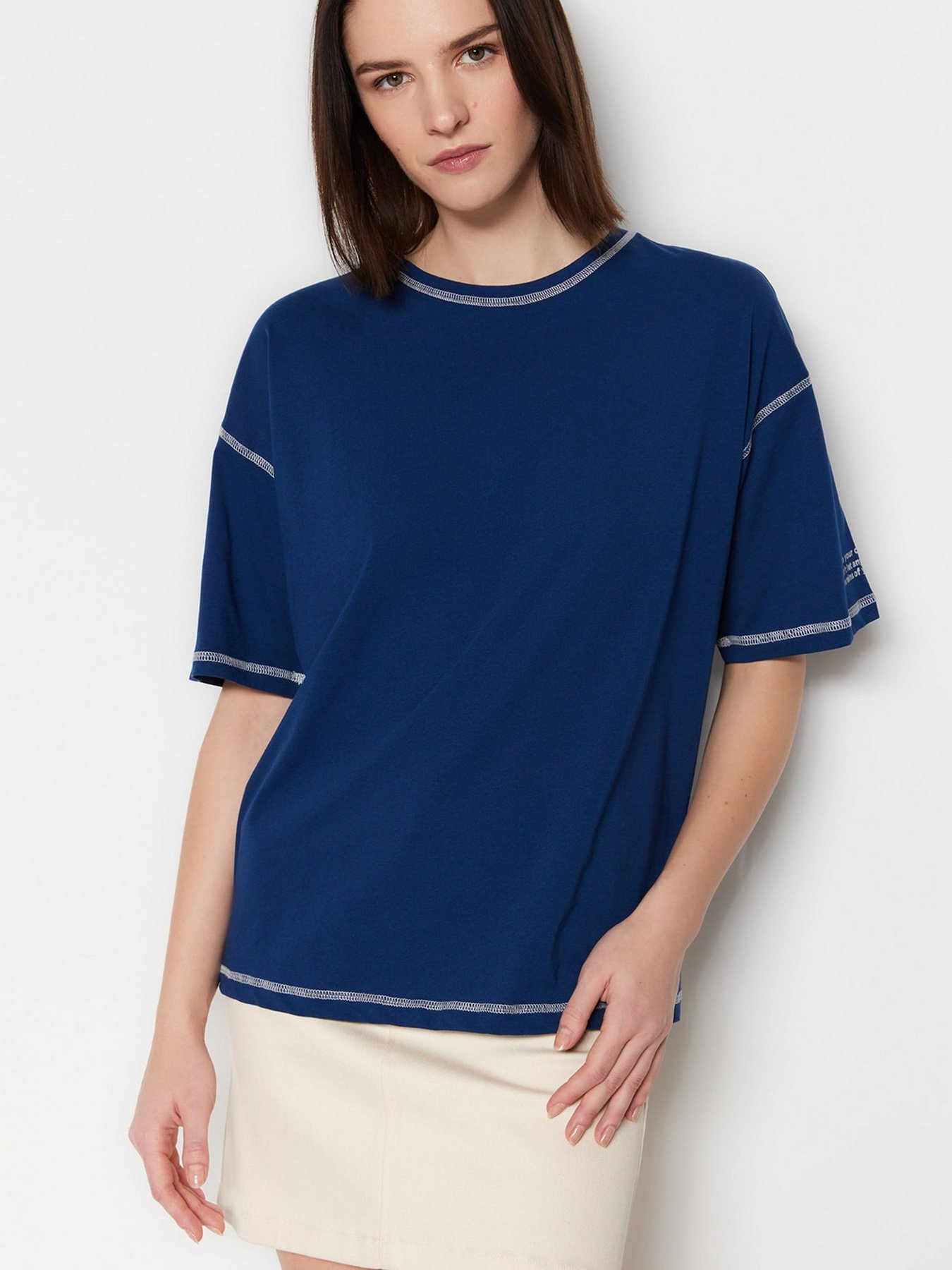 Футболка Trendyol модель TWOSS23TS00105/Lacivert Фото