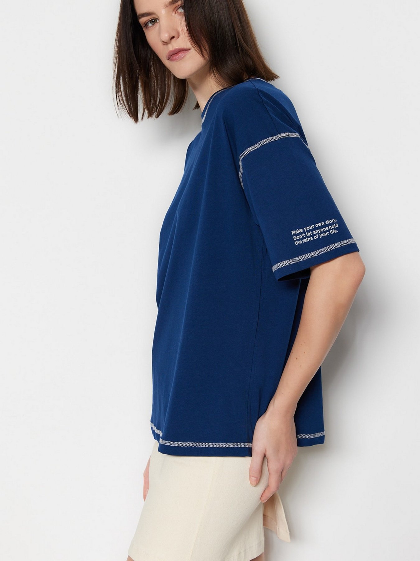 Футболка Trendyol модель TWOSS23TS00105/Lacivert Фото