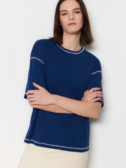 Футболка Trendyol модель TWOSS23TS00105/Lacivert Фото