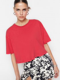 Футболка Trendyol модель TWOSS23TS00118/Kirmizi Футболка Trendyol модель TWOSS23TS00118/Kirmizi Фото