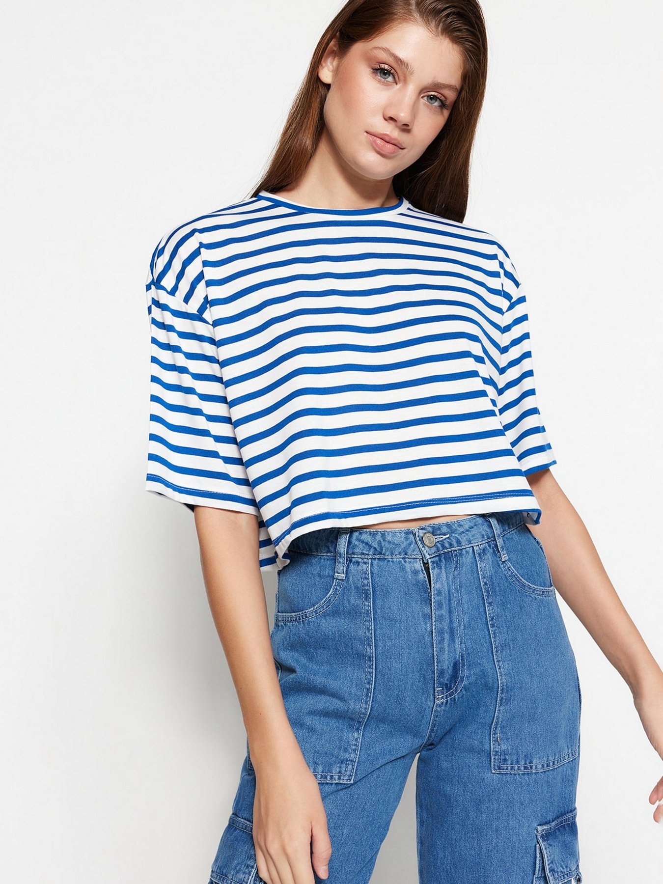 Футболка Trendyol модель TWOSS23TS00136/Lacivert Фото