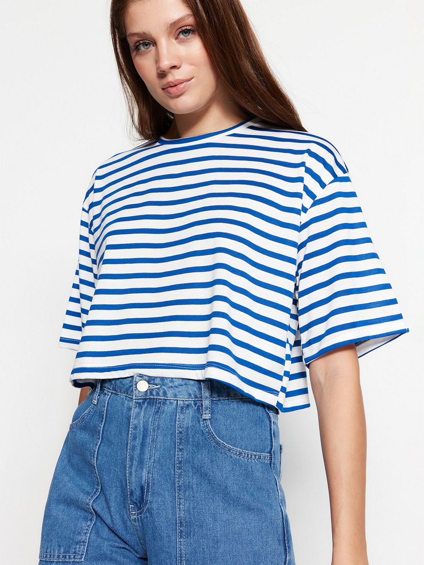 Футболка Trendyol модель TWOSS23TS00136/Lacivert Фото