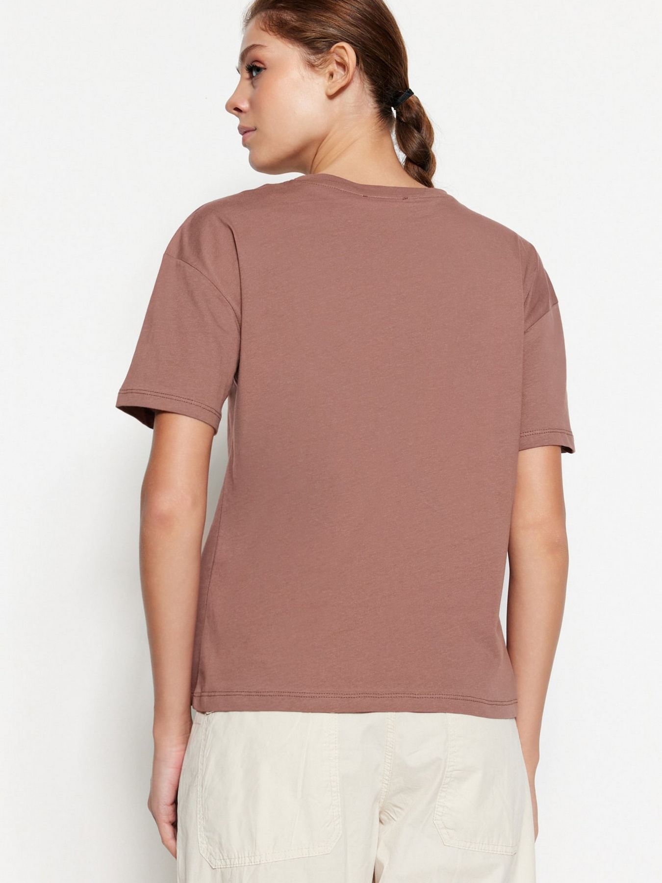 Футболка Trendyol модель TWOSS23TS00140/Kahverengi Фото