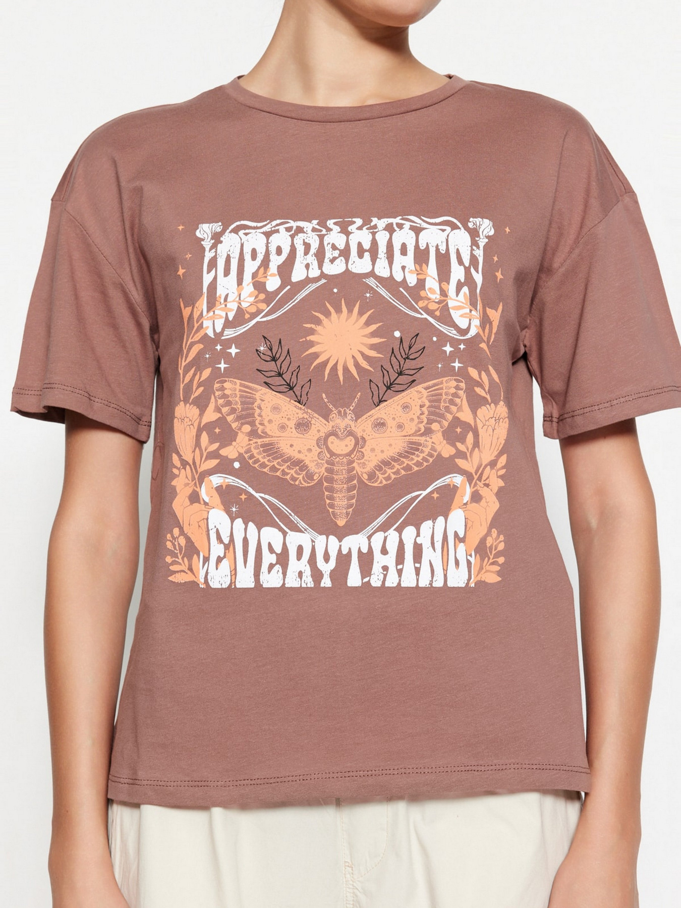 Футболка Trendyol модель TWOSS23TS00140/Kahverengi Фото