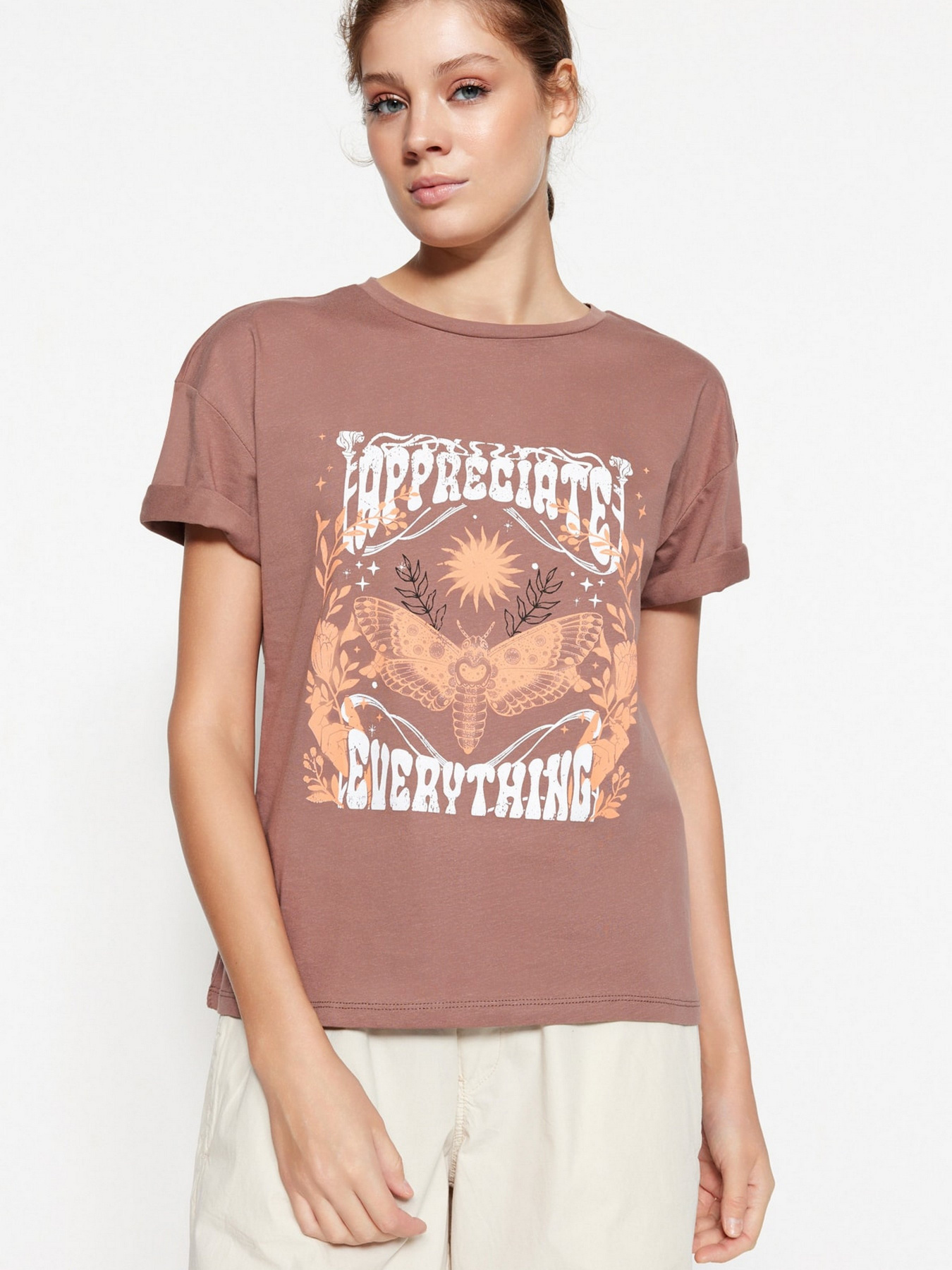 Футболка Trendyol модель TWOSS23TS00140/Kahverengi Фото