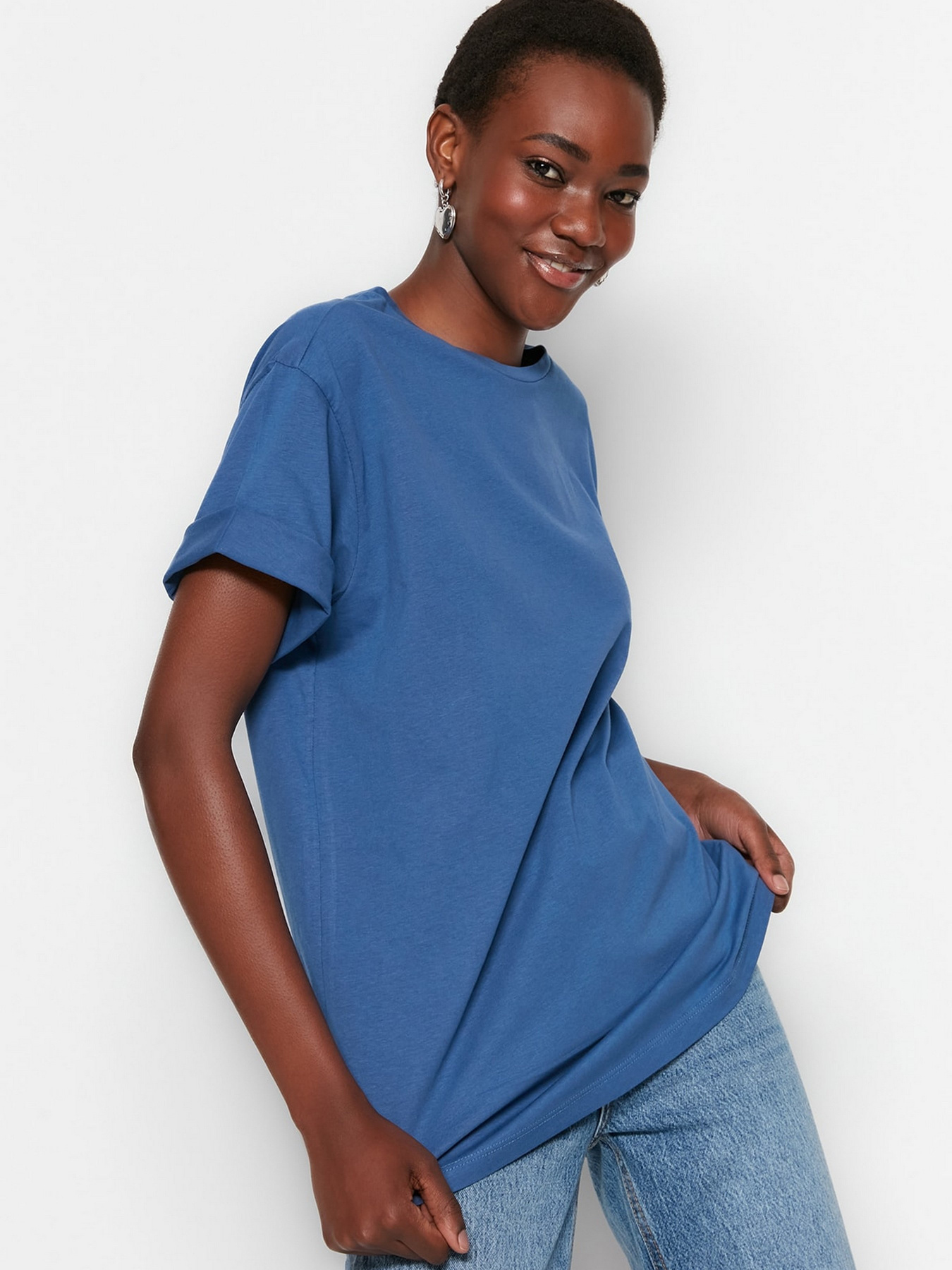 Футболка Trendyol модель TWOSS23TS00148/Indigo Фото