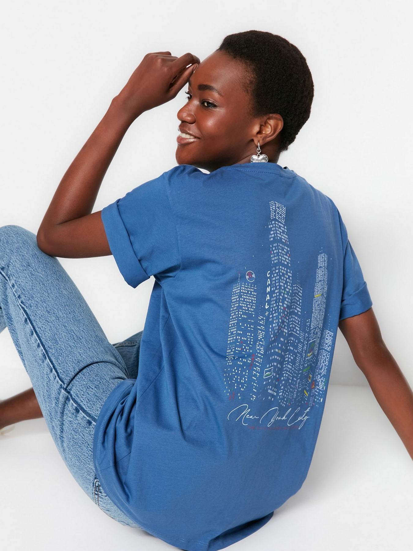 Футболка Trendyol модель TWOSS23TS00148/Indigo Фото