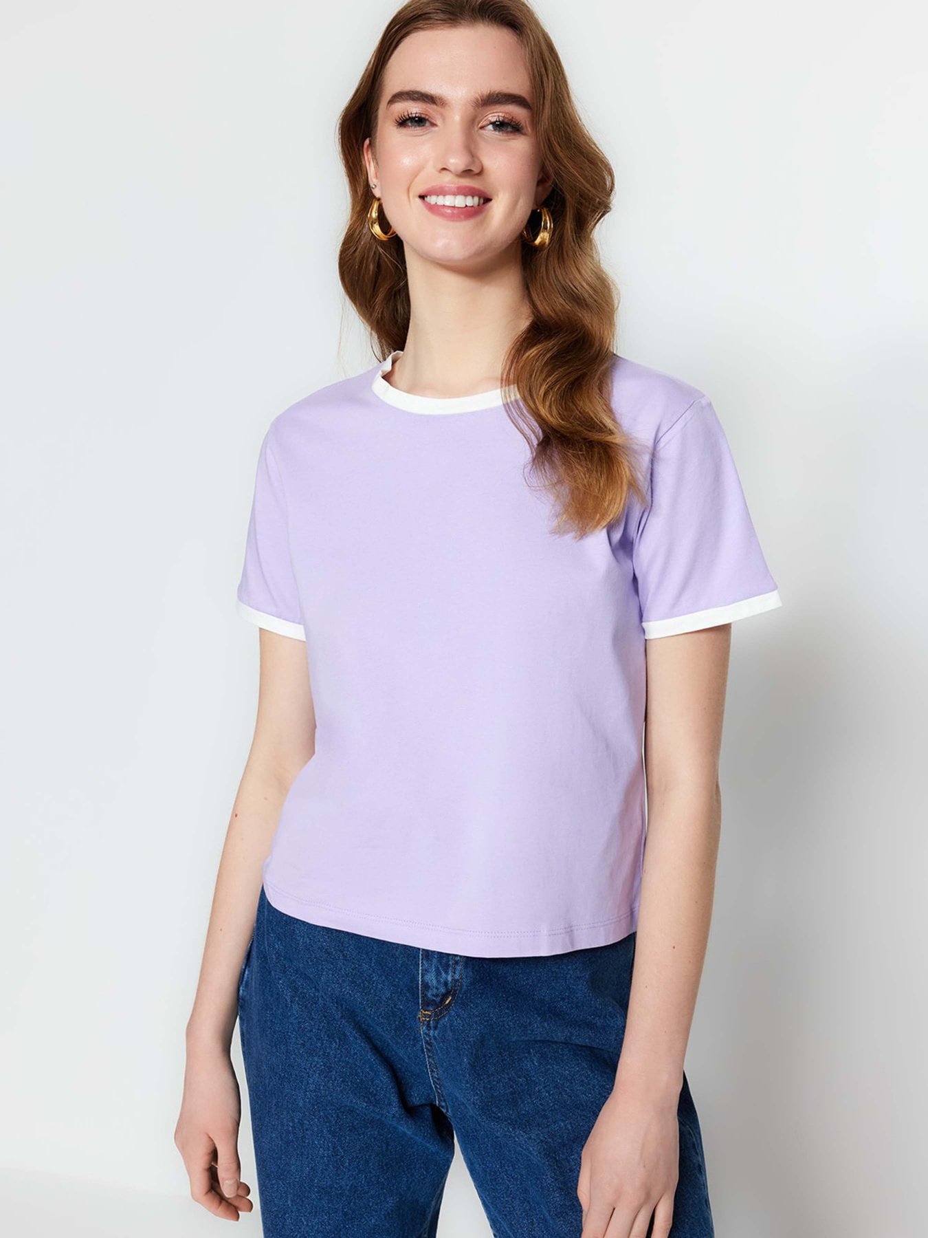 Футболка Trendyol модель TWOSS23TS00224/Lila Фото