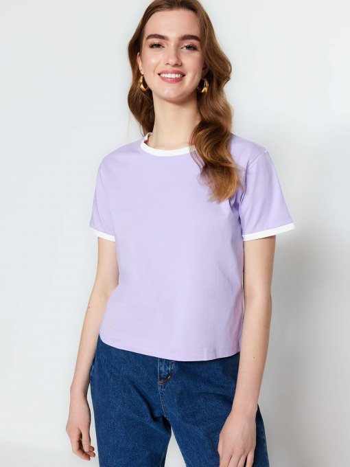 Футболка Trendyol модель TWOSS23TS00224/Lila Фото