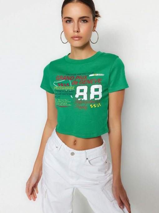 Футболка Trendyol модель TWOSS23TS00319/Yesil Фото