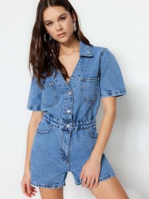 Джинсовый комбинезон Trendyol модель TWOSS23TU00152/Mavi Фото