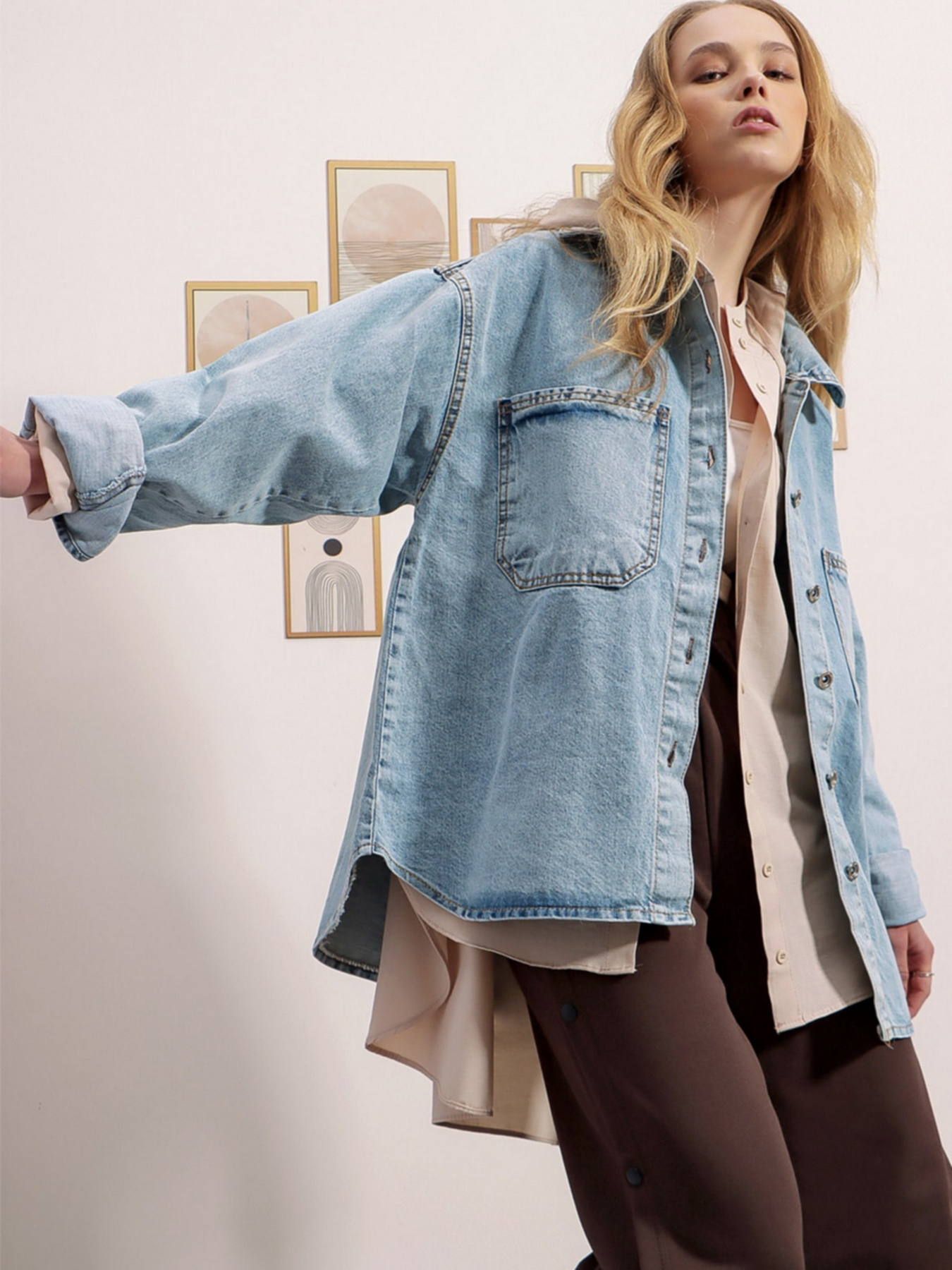 Джинсова куртка Trend Alacati Stili модель ALC-X8152BUZ MAVİ Фото