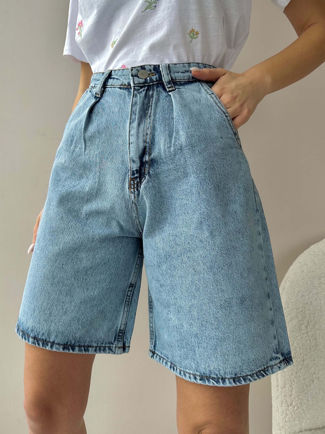 Джинсові шорти Trend Alacati Stili модель ALC-X8174ACIK MAVİ Фото