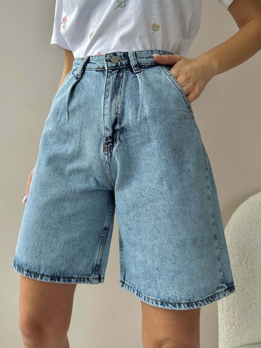 Джинсові шорти Trend Alacati Stili модель ALC-X8174ACIK MAVİ Фото