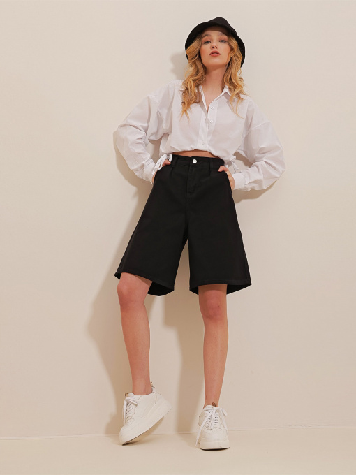 Шорти джинсові Trend Alacati Stili Модель ALC-X8174SİYAH Фото