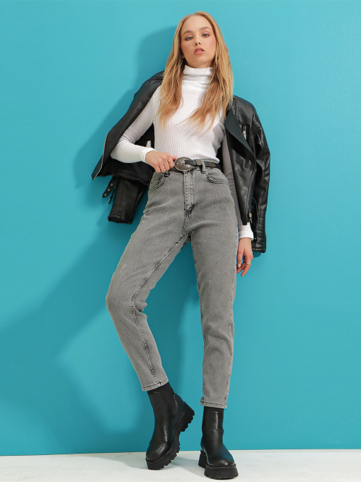 Зауженные джинсы Trend Alacati Stili модель ALC-X9293ACIK ANTRASİT Фото