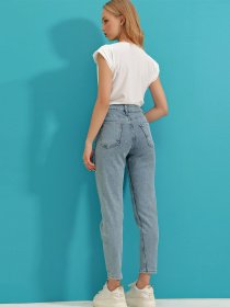 Зауженные джинсы Trend Alacati Stili модель ALC-X9293ACIK MAVİ Фото