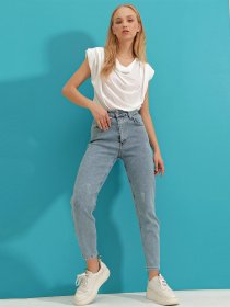 Зауженные джинсы Trend Alacati Stili модель ALC-X9293ACIK MAVİ Фото