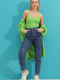 Зауженные джинсы Trend Alacati Stili модель ALC-X9293KOYU MAVİ Фото