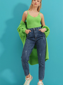 Завужені джинси Trend Alacati Stili модель ALC-X9293KOYU MAVİ Завужені джинси Trend Alacati Stili модель ALC-X9293KOYU MAVİ Фото