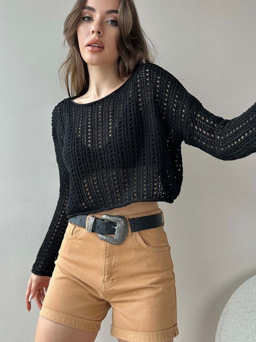 Блуза Trend Alacati Stili Модель ALC-X9960SİYAH Фото