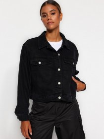 Джинсовая куртка Trendyol модель TWOAW24CE00010/Siyah Фото