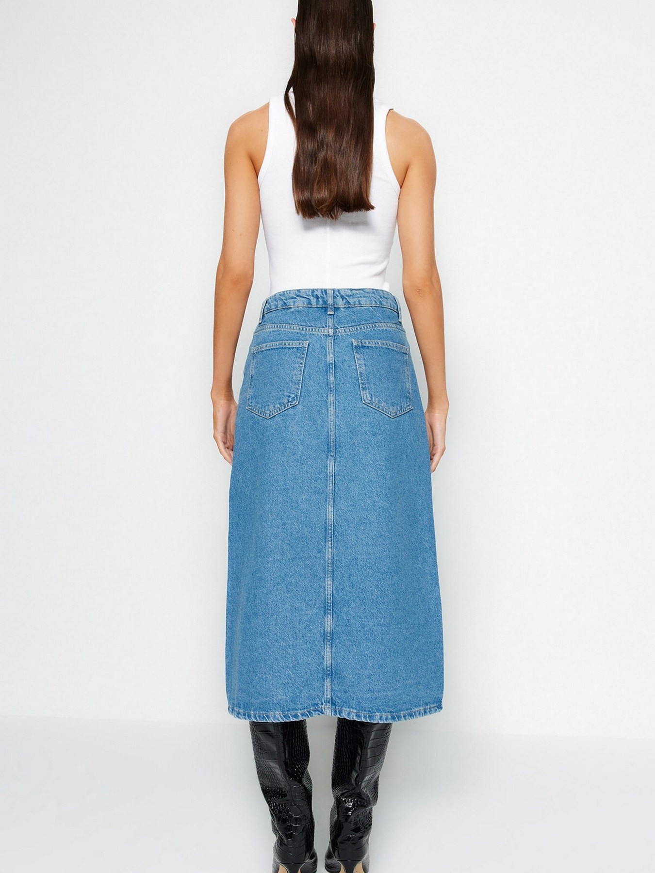 Джинсовая юбка Trendyol модель TWOAW24ET00086/Mavi Фото