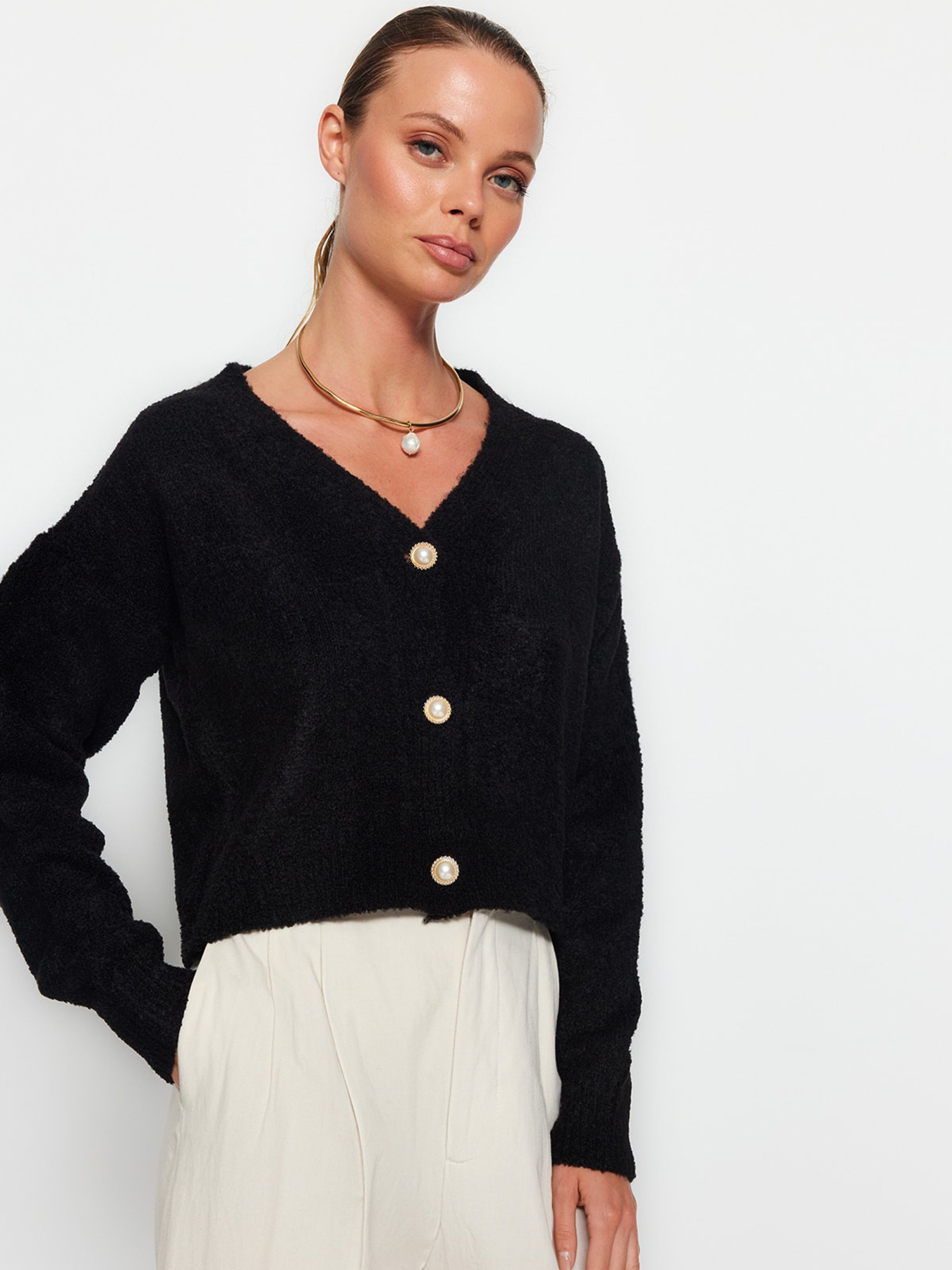 Кардиган Trendyol модель TWOAW24HI00061/Siyah Фото