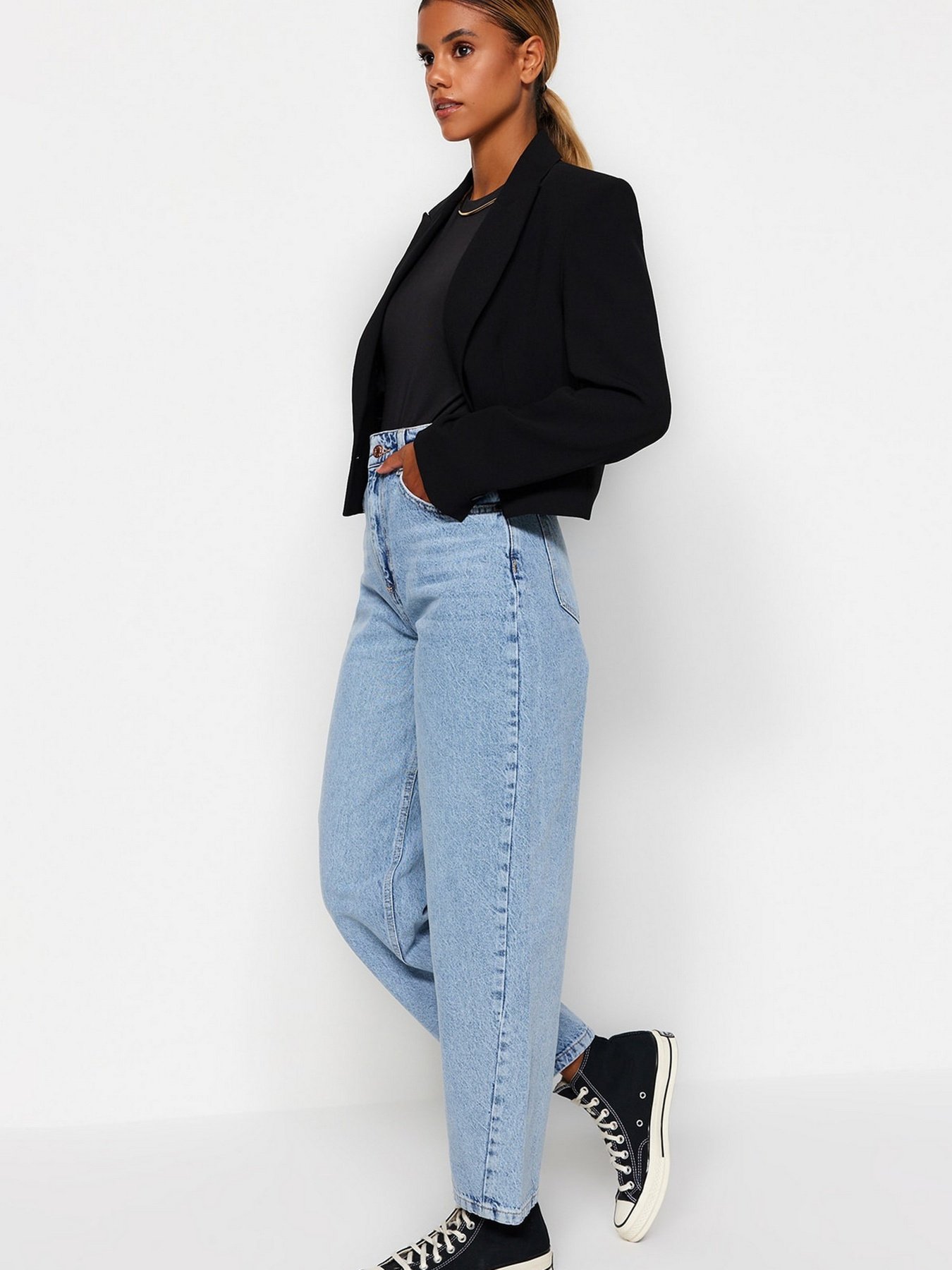 Широкі джинси Trendyol модель TWOAW24JE00055/Acık Mavi Фото