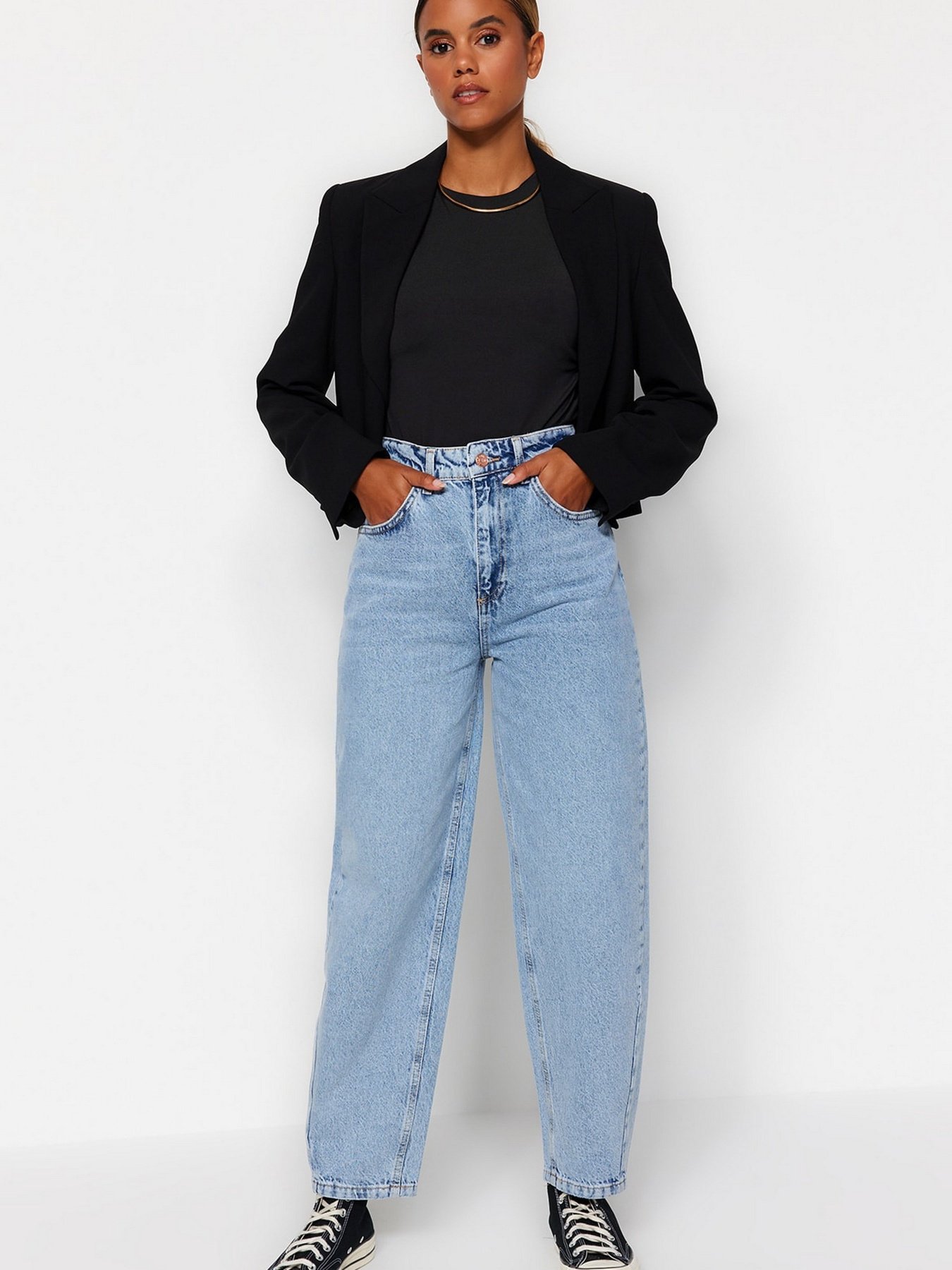 Широкі джинси Trendyol модель TWOAW24JE00055/Acık Mavi Фото