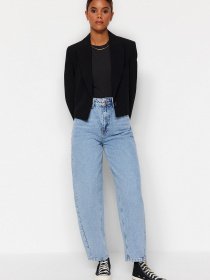 Широкі джинси Trendyol модель TWOAW24JE00055/Acık Mavi Фото