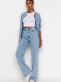 Широкі джинси Trendyol модель TWOAW24JE00073/Acık Mavi Фото