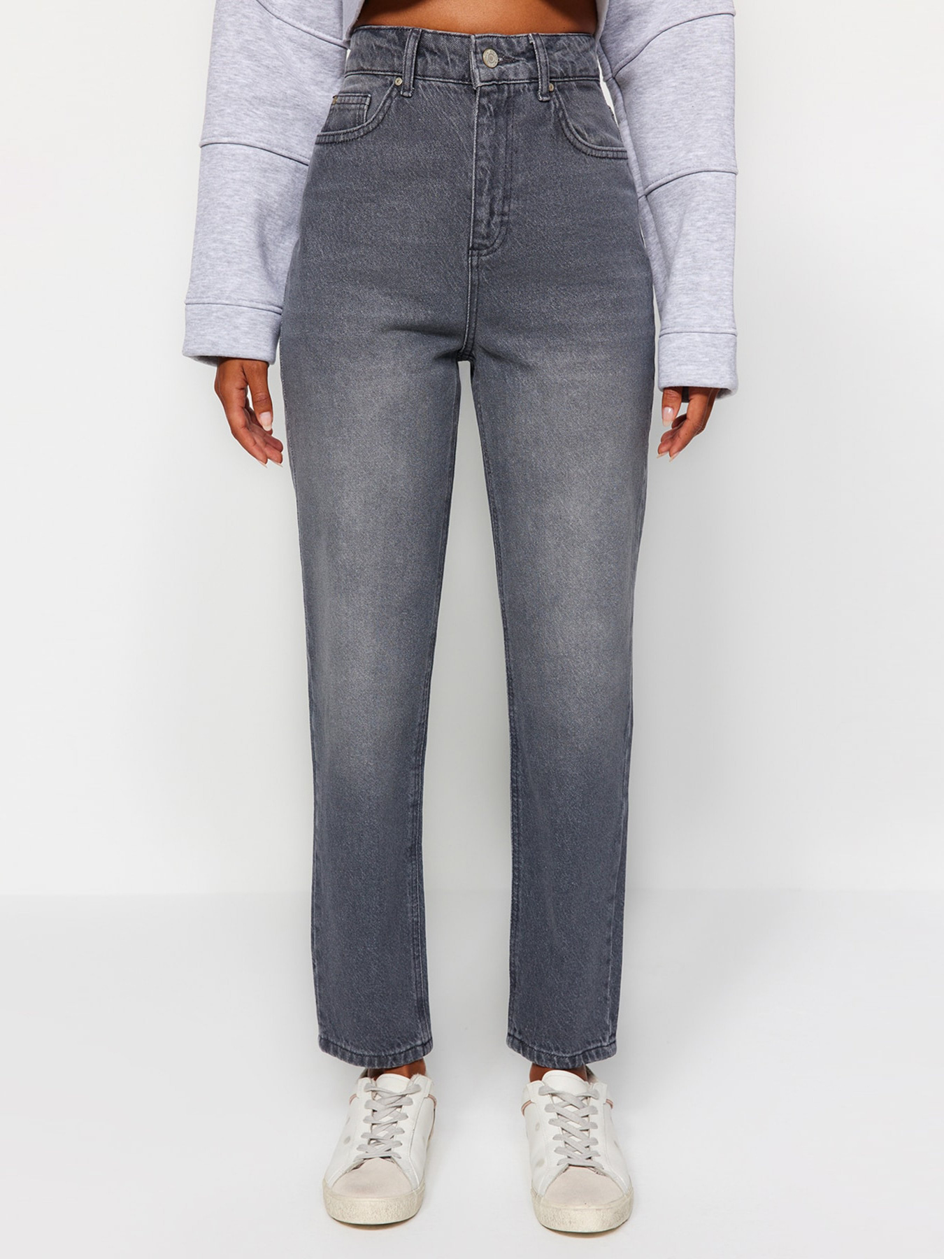 Прямі джинси Trendyol модель TWOAW24JE00076/Gri Фото