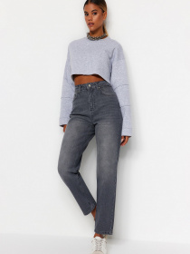 Прямі джинси Trendyol модель TWOAW24JE00076/Gri Фото