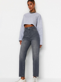 Прямі джинси Trendyol модель TWOAW24JE00076/Gri Фото