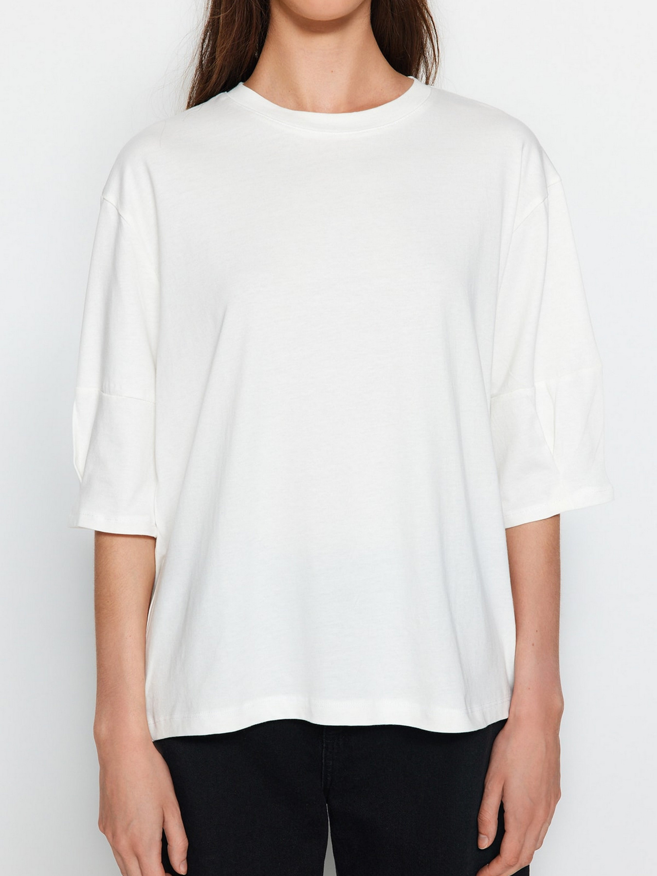 Футболка Trendyol модель TWOAW24TS00001/Ekru Фото