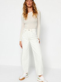 Широкі джинси Trendyol модель TWOSS23JE00295/Beyaz Фото