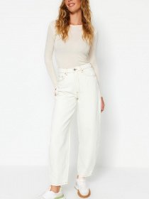 Широкі джинси Trendyol модель TWOSS23JE00295/Beyaz Фото