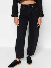 Широкі джинси Trendyol модель TWOSS23JE00295/Siyah Фото